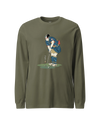 Samurai Golf Player Ukiyo-e 2 Unisex Long Sleeve Tee Military Green - Samurai Original