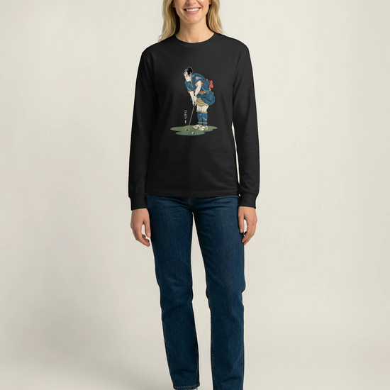 Samurai Golf Player Ukiyo-e 2 Unisex Long Sleeve Tee - Samurai Original
