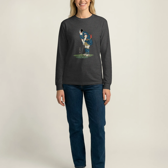 Samurai Golf Player Ukiyo-e 2 Unisex Long Sleeve Tee - Samurai Original