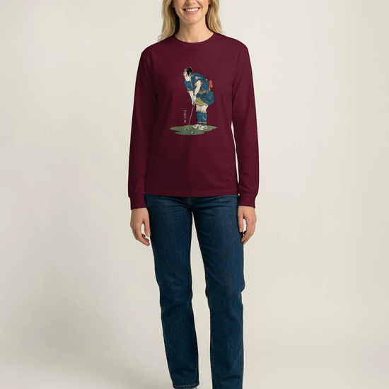 Samurai Golf Player Ukiyo-e 2 Unisex Long Sleeve Tee - Samurai Original