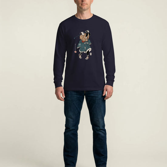 Samurai Golf Player Ukiyo-e Unisex Long Sleeve Tee - Samurai Original