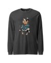 Samurai Golf Player Ukiyo-e Unisex Long Sleeve Tee Dark Grey Heather - Samurai Original