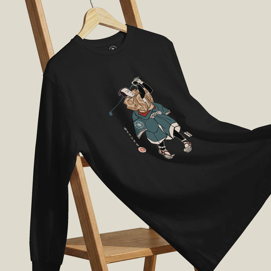 Samurai Golf Player Ukiyo-e Unisex Long Sleeve Tee - Samurai Original