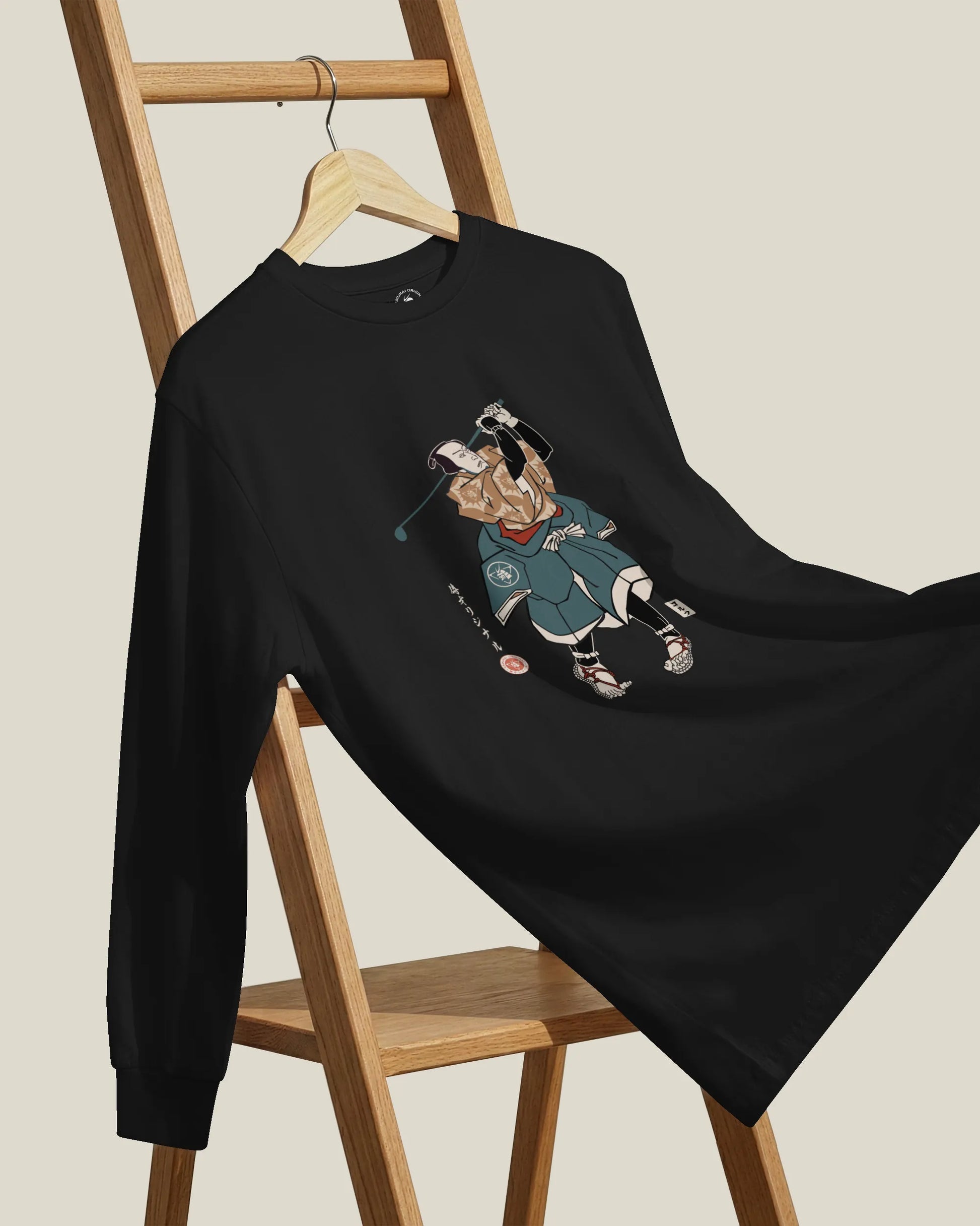 Samurai Golf Player Ukiyo-e Unisex Long Sleeve Tee - Samurai Original