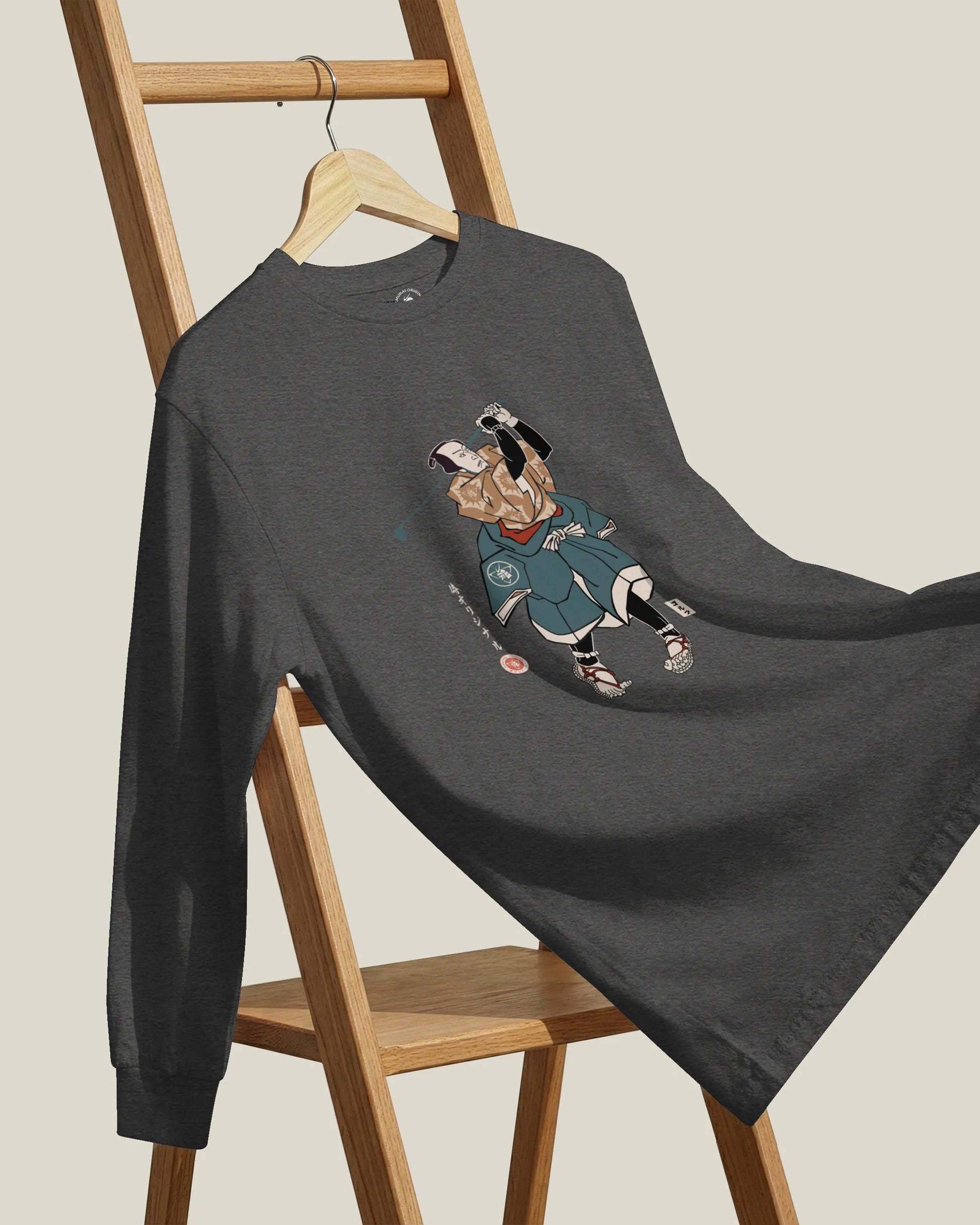 Samurai Golf Player Ukiyo-e Unisex Long Sleeve Tee - Samurai Original