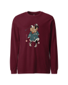 Samurai Golf Player Ukiyo-e Unisex Long Sleeve Tee Maroon - Samurai Original