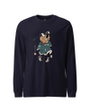 Samurai Golf Player Ukiyo-e Unisex Long Sleeve Tee Navy - Samurai Original