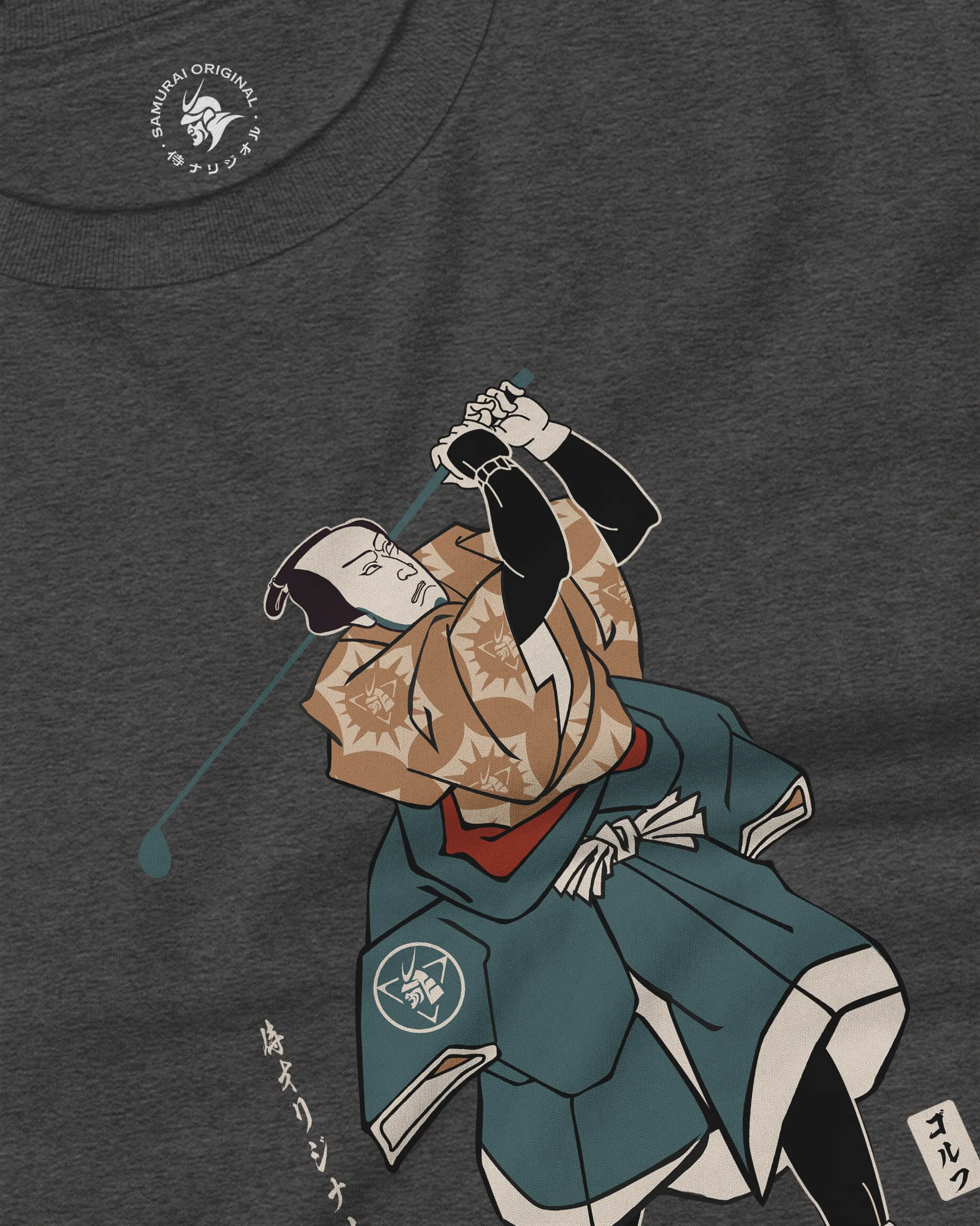 Samurai Golf Player Ukiyo-e Unisex Long Sleeve Tee - Samurai Original