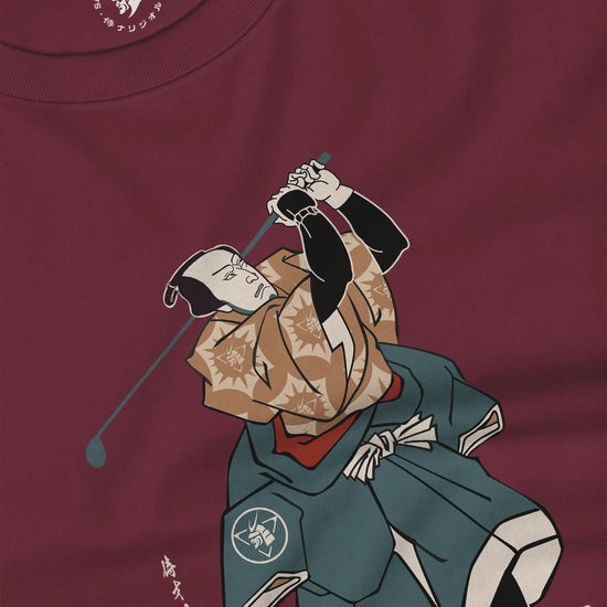 Samurai Golf Player Ukiyo-e Unisex Long Sleeve Tee - Samurai Original