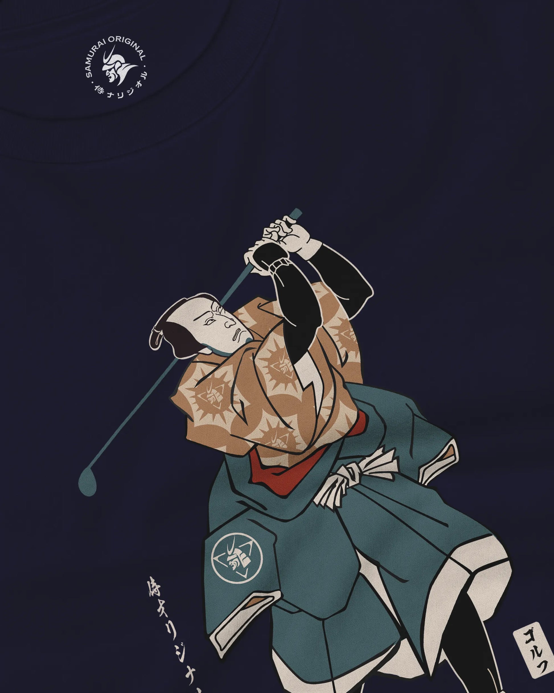 Samurai Golf Player Ukiyo-e Unisex Long Sleeve Tee - Samurai Original