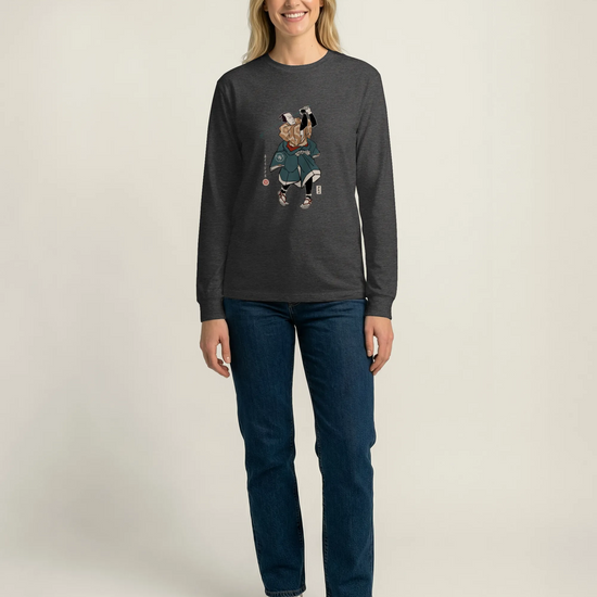 Samurai Golf Player Ukiyo-e Unisex Long Sleeve Tee - Samurai Original