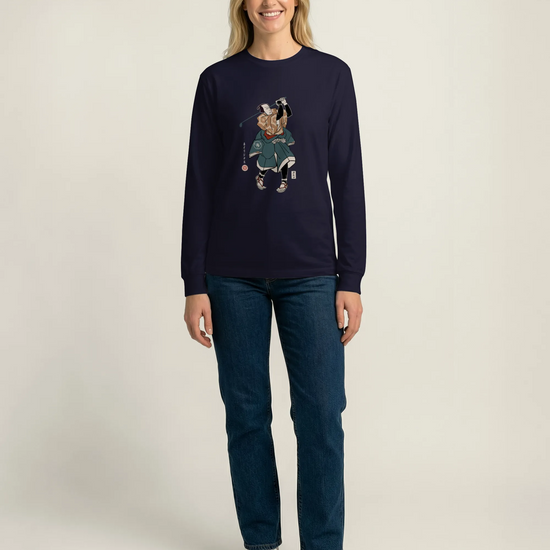 Samurai Golf Player Ukiyo-e Unisex Long Sleeve Tee - Samurai Original
