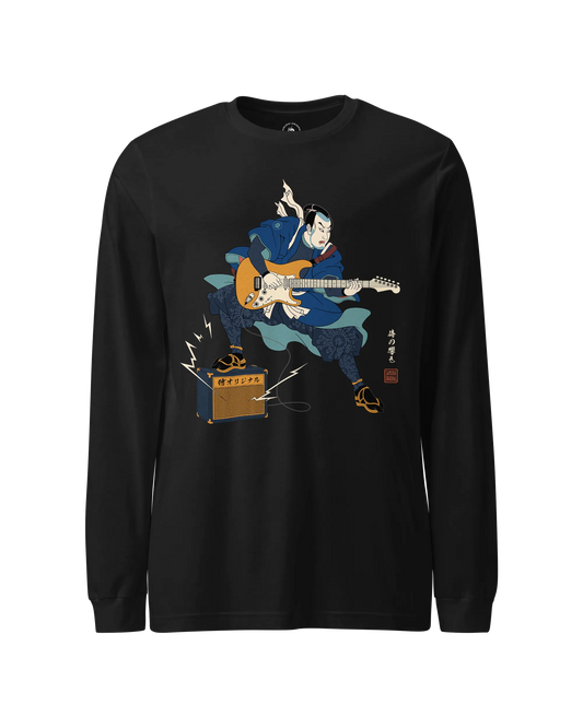 Samurai Guitar Electric Japanese Ukiyo-e Unisex Long Sleeve Tee No.2