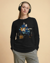 Samurai Guitar Electric Japanese Ukiyo-e Unisex Long Sleeve Tee No.2