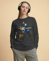 Samurai Guitar Electric Japanese Ukiyo-e Unisex Long Sleeve Tee No.2