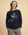 Samurai Guitar Electric Japanese Ukiyo-e Unisex Long Sleeve Tee No.2