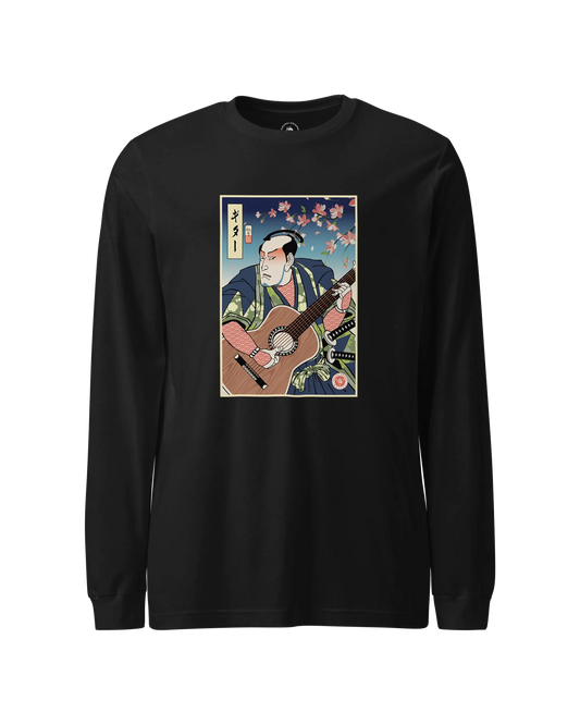 Samurai Guitar Player 2 Music Ukiyo-e Unisex Long Sleeve Tee