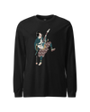 Samurai Guitar Player Music Ukiyo-e Unisex Long Sleeve Tee Black - Samurai Original