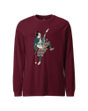 Samurai Guitar Player Music Ukiyo-e Unisex Long Sleeve Tee Maroon - Samurai Original