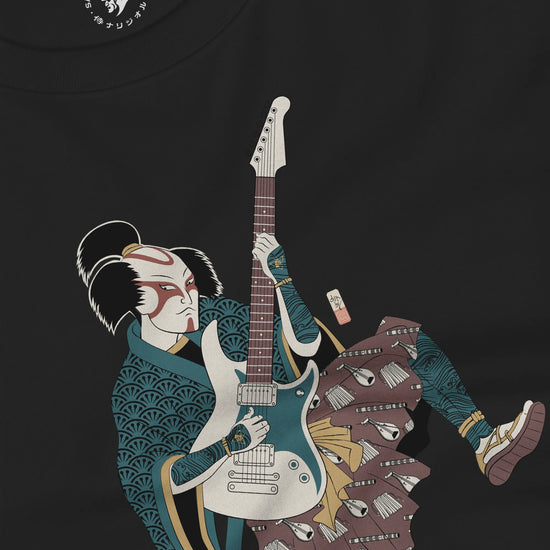 Samurai Guitar Player Music Ukiyo-e Unisex Long Sleeve Tee - Samurai Original