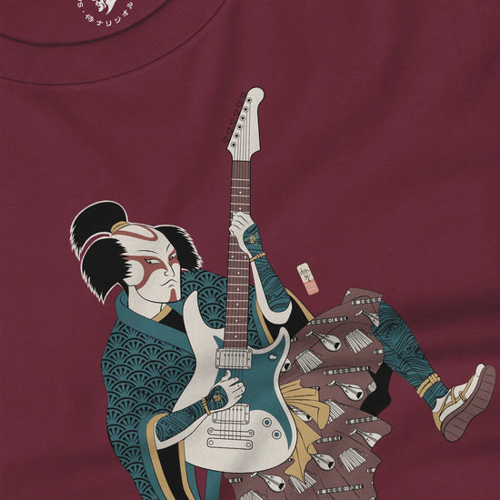 Samurai Guitar Player Music Ukiyo-e Unisex Long Sleeve Tee - Samurai Original