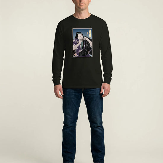 Samurai Harmonica Player Music Ukiyo-e Unisex Long Sleeve Tee - Samurai Original