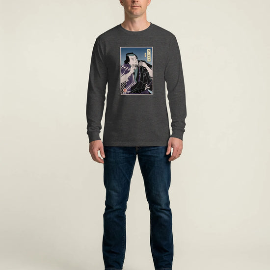 Samurai Harmonica Player Music Ukiyo-e Unisex Long Sleeve Tee - Samurai Original
