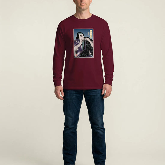 Samurai Harmonica Player Music Ukiyo-e Unisex Long Sleeve Tee - Samurai Original