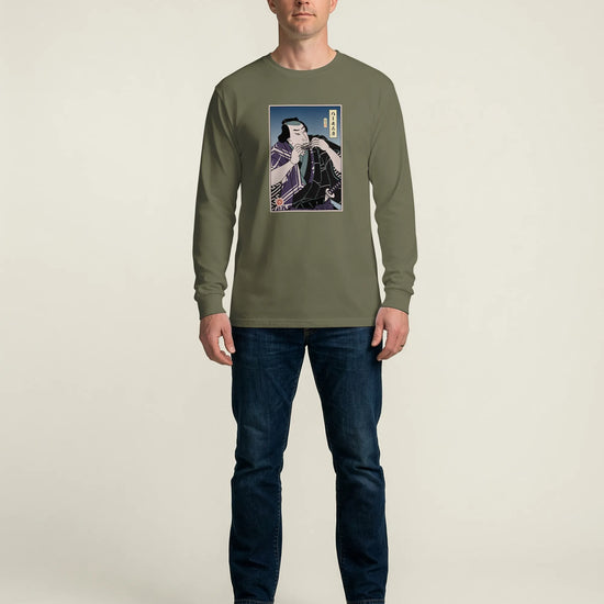 Samurai Harmonica Player Music Ukiyo-e Unisex Long Sleeve Tee - Samurai Original