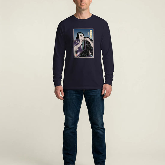 Samurai Harmonica Player Music Ukiyo-e Unisex Long Sleeve Tee - Samurai Original