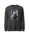 Samurai Harmonica Player Music Ukiyo-e Unisex Long Sleeve Tee Dark Grey Heather - Samurai Original