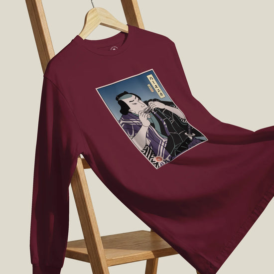 Samurai Harmonica Player Music Ukiyo-e Unisex Long Sleeve Tee - Samurai Original