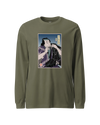 Samurai Harmonica Player Music Ukiyo-e Unisex Long Sleeve Tee Military Green - Samurai Original