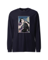 Samurai Harmonica Player Music Ukiyo-e Unisex Long Sleeve Tee Navy - Samurai Original