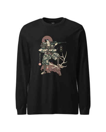 Samurai Hunting Prey Ukiyo-e Unisex Long Sleeve Tee