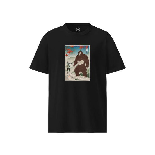 Samurai Hunts Sasquatch Japanese Ukiyo-e Unisex organic t-shirt