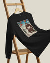 Samurai Hunts Sasquatch Japanese Ukiyo-e Unisex Long Sleeve Tee
