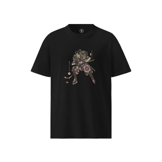 Samurai Ice Hockey Winter Sport Ukiyo-e Unisex organic t-shirt No.2