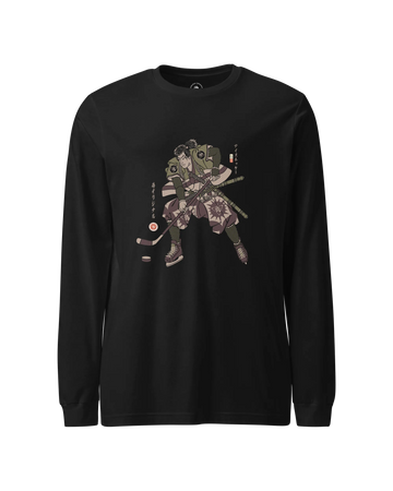 Samurai Ice Hockey Winter Sport Ukiyo-e Unisex Long Sleeve Tee No.2