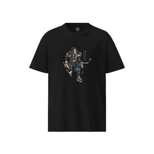 Samurai Ice Hockey Winter Sport Ukiyo-e Unisex organic t-shirt