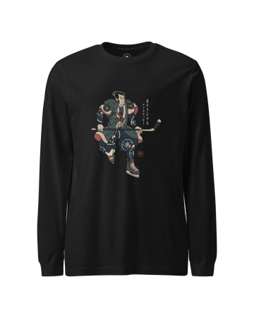 Samurai Ice Hockey Winter Sport Ukiyo-e Unisex Long Sleeve Tee