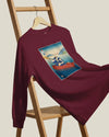 Samurai Kayaking Ukiyo-e Unisex Long Sleeve Tee - Samurai Original
