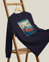 Samurai Kayaking Ukiyo-e Unisex Long Sleeve Tee - Samurai Original