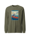 Samurai Kayaking Ukiyo-e Unisex Long Sleeve Tee Military Green - Samurai Original
