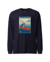 Samurai Kayaking Ukiyo-e Unisex Long Sleeve Tee Navy - Samurai Original
