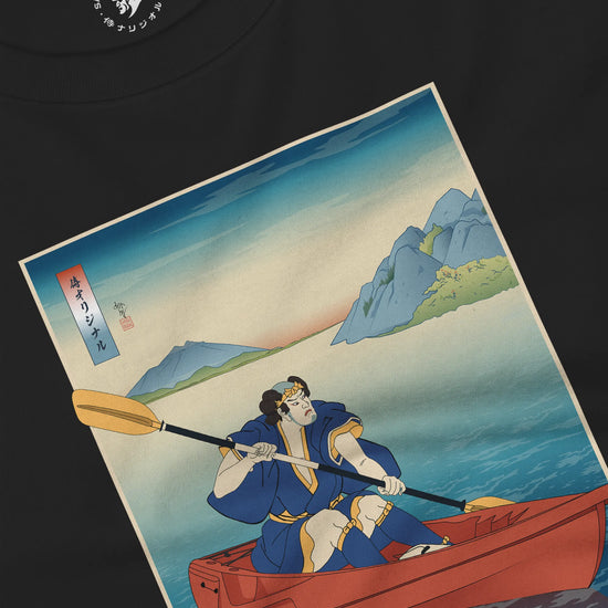 Samurai Kayaking Ukiyo-e Unisex Long Sleeve Tee - Samurai Original