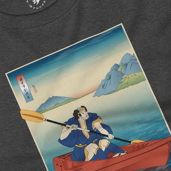 Samurai Kayaking Ukiyo-e Unisex Long Sleeve Tee - Samurai Original