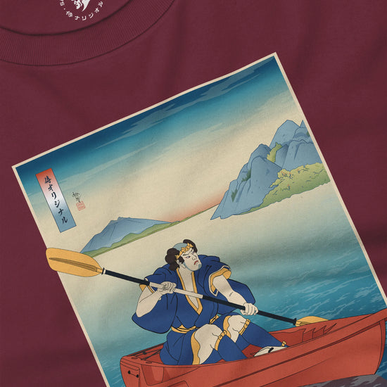 Samurai Kayaking Ukiyo-e Unisex Long Sleeve Tee - Samurai Original