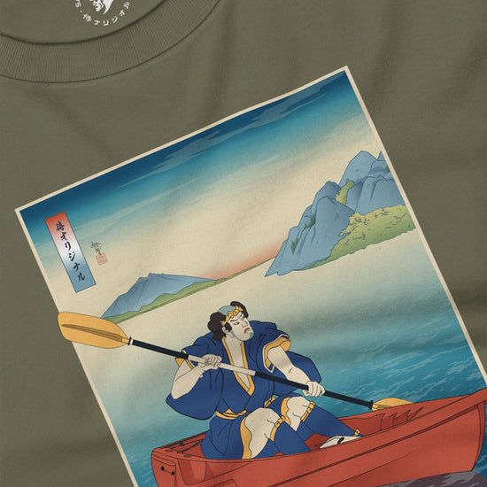 Samurai Kayaking Ukiyo-e Unisex Long Sleeve Tee - Samurai Original