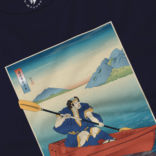 Samurai Kayaking Ukiyo-e Unisex Long Sleeve Tee - Samurai Original